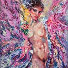 Nude Naked Girl Art Original Oil Painting Actress Singer Artist Svinar Oksana