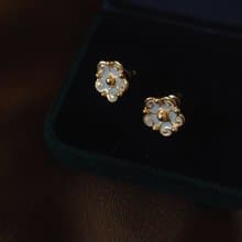 捲邊小金花耳環 - Vintage老扣改製