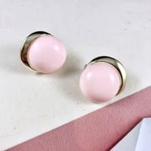 Vintage 60s Bergère ballerina pink button earrings