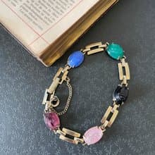 古董彩色聖甲蟲手鍊  BR125