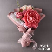 畢業花束 Meric Garden 仿真儷影紅韻牡丹玫瑰菊花束