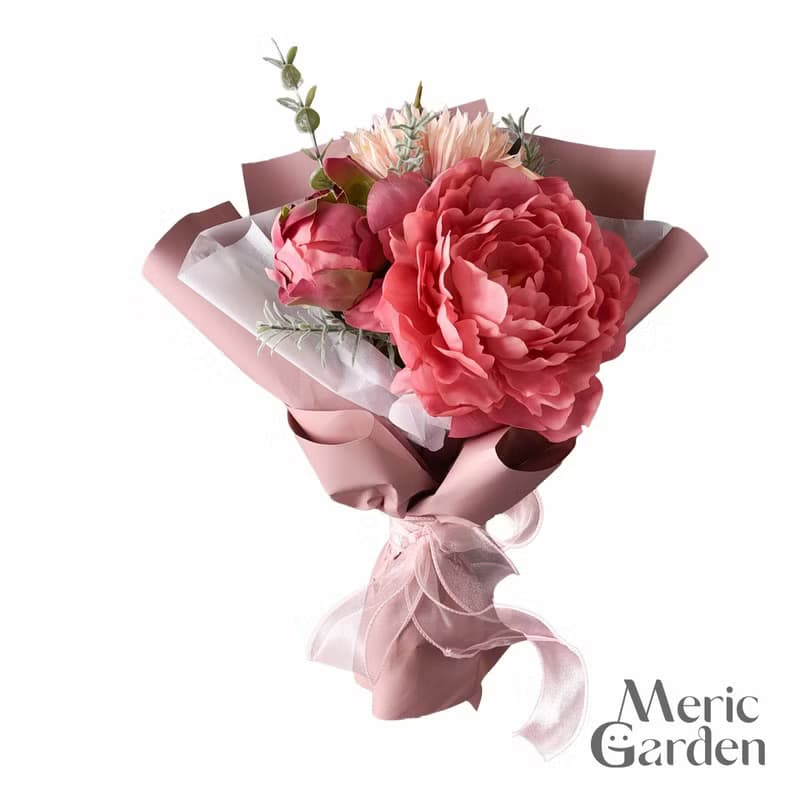 畢業花束 Meric Garden 仿真儷影紅韻牡丹玫瑰菊花束