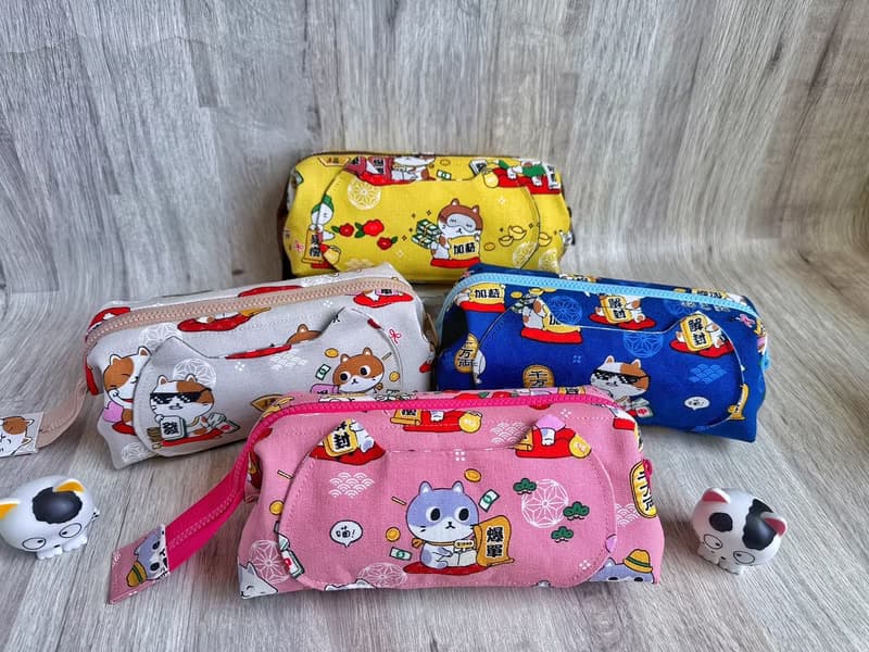 招財貓 日系大容量筆袋 手作布包 化妝收納包 畢業禮物 送朋友