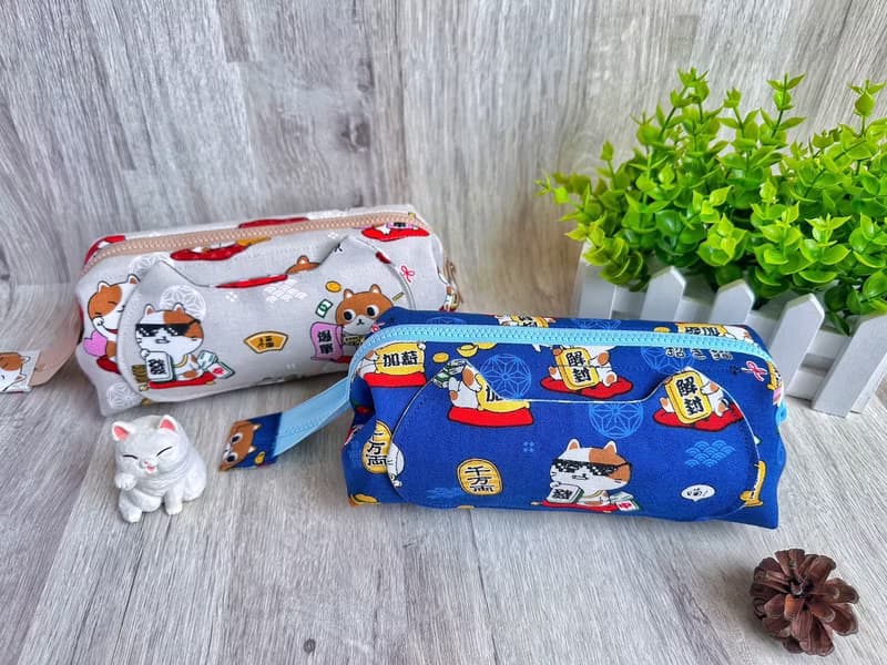 招財貓 日系大容量筆袋 手作布包 化妝收納包 畢業禮物 送朋友