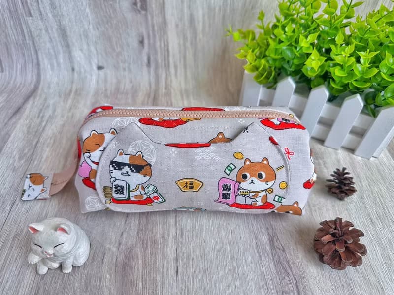 招財貓 日系大容量筆袋 手作布包 化妝收納包 畢業禮物 送朋友