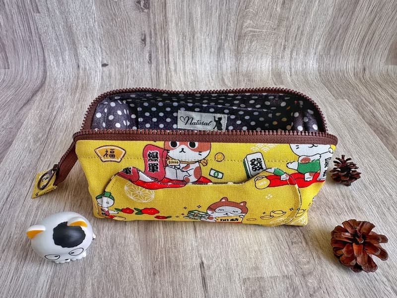 招財貓 日系大容量筆袋 手作布包 化妝收納包 畢業禮物 送朋友