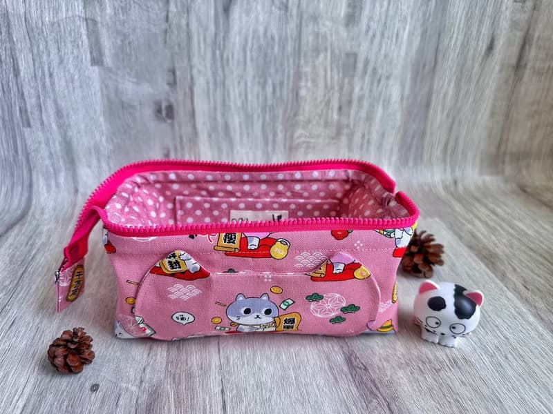 招財貓 日系大容量筆袋 手作布包 化妝收納包 畢業禮物 送朋友