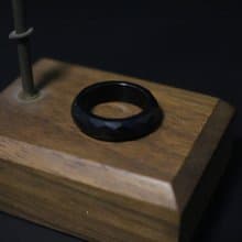 多切割面黑曜石戒指素圈個性禮物水晶戒指禮盒刻字