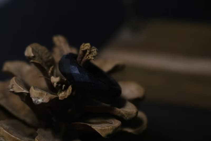 多切割面黑曜石戒指素圈個性禮物水晶戒指禮盒刻字
