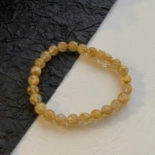 免費開光 天然鈦晶手鍊 滿礦招財貔貅手鍊 金黃順絲~