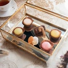 【莊雅花園─古典玻璃珠寶盒單入組】金色│收納盒│玻璃│甜點