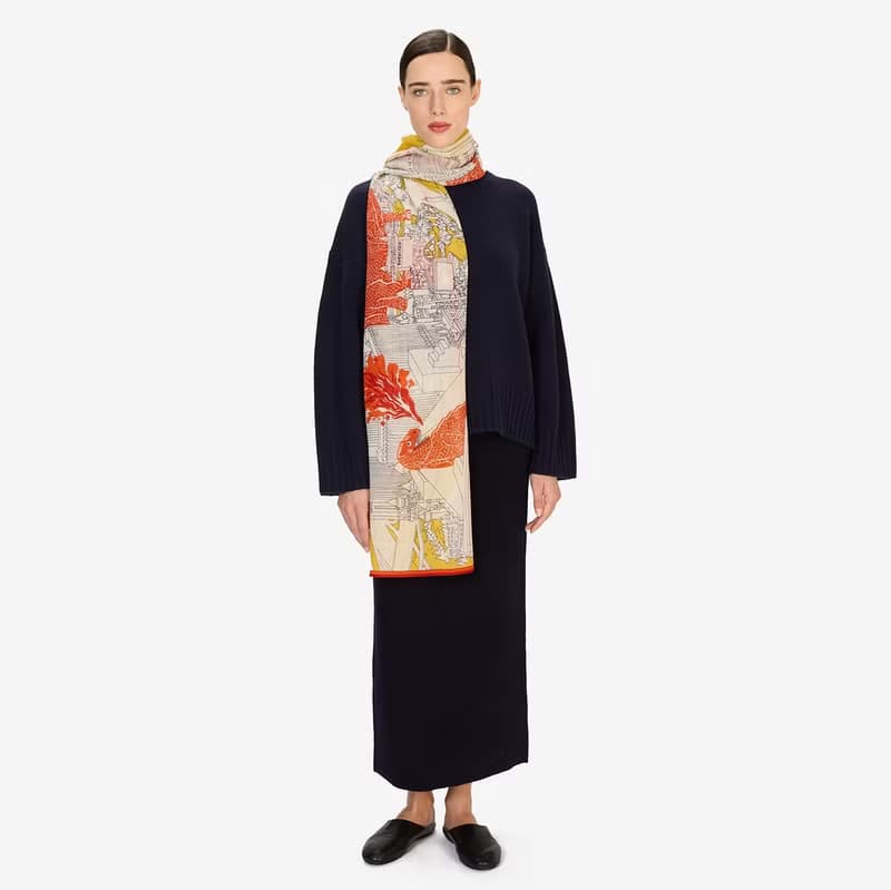 【INOUI EDITIONS】VEGAS 羊毛圍巾80 - 橘黃