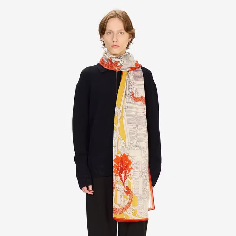 【INOUI EDITIONS】VEGAS 羊毛圍巾80 - 橘黃