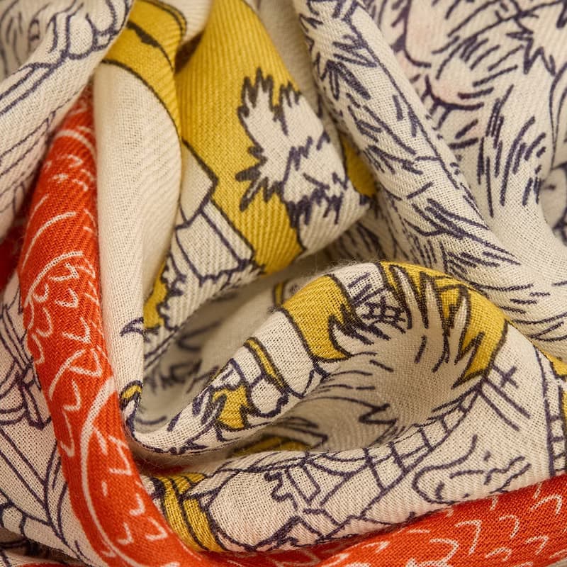 【INOUI EDITIONS】VEGAS 羊毛圍巾80 - 橘黃