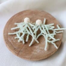 串珠耳飾_珊瑚/水空色