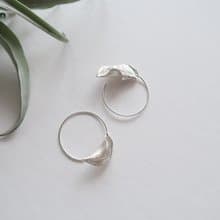 獨家 森林系 925純銀 芯葉 不對稱C型 耳環 耳夾  一對 免費包裝