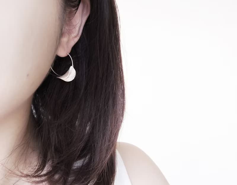 獨家 森林系 925純銀 芯葉 不對稱C型 耳環 耳夾  一對 免費包裝