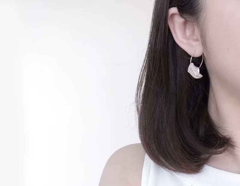 獨家 森林系 925純銀 芯葉 不對稱C型 耳環 耳夾  一對 免費包裝