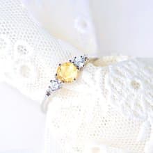 亮透黃水晶戒指-可調式-純銀戒指~11月誕生石Citrine~生日禮物