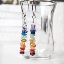 Seven Chakras Crystal Earrings, Rainbow gemstone gift, Yoga Jewelry for Her