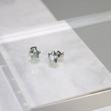 可愛小物霧銀色幸運星星防水手工耳環