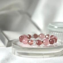 愛情人緣 | 草莓晶馬粉水晶手鍊