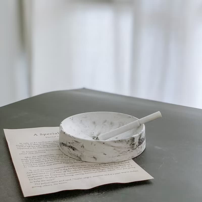 質感紋路-大理石紋菸灰缸