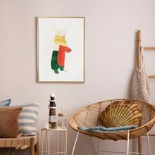 福兔迎門I - 新年兔子插畫/兒童房掛畫/舒壓裝飾/送禮