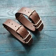 Dark Chocolate ZULU strap | Leather Watch Strap | Dark Chocolate Watch Strap