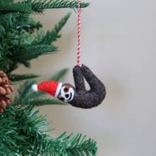 羊毛氈聖誕吊飾 樹懶過聖誕