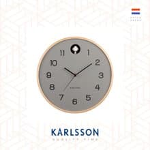 荷蘭Karlsson, 灰色Natural Cuckoo 木制布谷鳥掛鐘 (整點報時)
