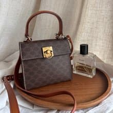 稀有中古包Vintage Celine 棕花馬蹄扣超迷你凱莉包Kelly Bag