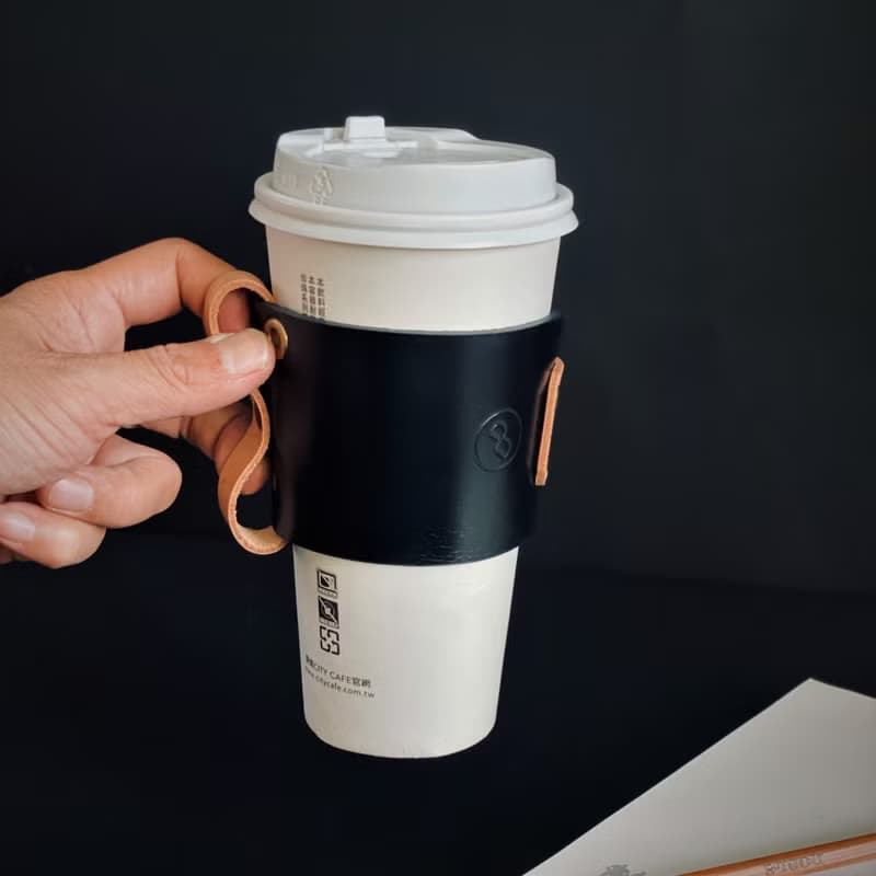愛地球咖啡杯套 (簡約款) - 黑色