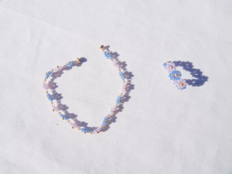 【set】　ビーズブレスレット、リング　seventeen　　韓国