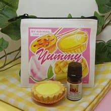 港式食物文創帆布小錢包(港式食物圖案)配蛋撻造型擴香石送香油