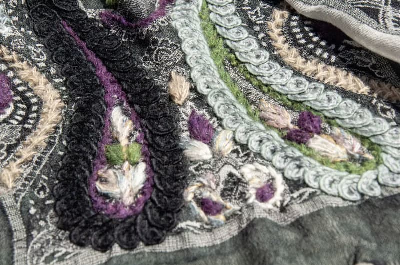 喀什米爾Cashmere/水煮羊毛披肩/針織圍巾/刺繡圍巾/羊絨披巾-花