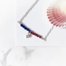 簡約直線手鍊 / 平衡 - 石榴石 藍尖晶 925銀手鍊