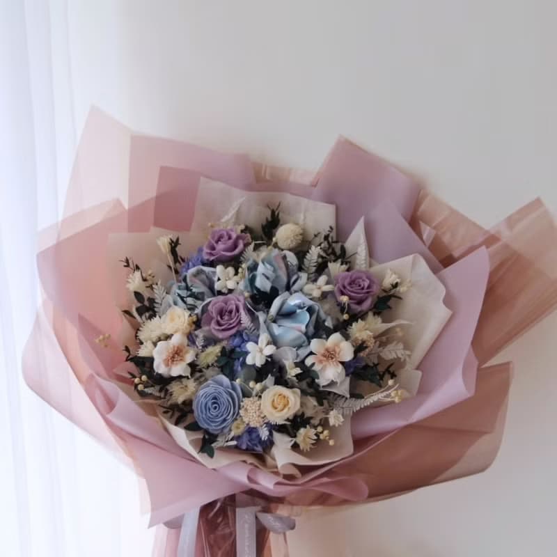 鈔票花束 紅包 可訂製 母親節花禮 永生花 永生玫瑰花  求婚花束