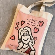 耶穌愛你 Jesus loves you 棉帆布 質感手提袋 托特包 手提袋