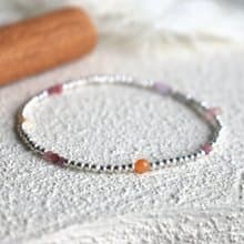 手環 一月誕生石 石榴石 黃玉 - 美好的日子 -