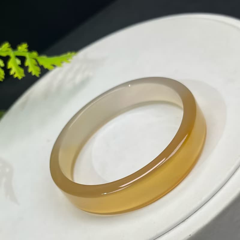 高品質 漸變香檳金瑪瑙手鐲 50MM 高冰玻璃體方條起剛 招財繁榮