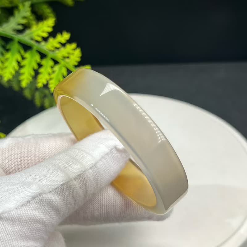 高品質 漸變香檳金瑪瑙手鐲 50MM 高冰玻璃體方條起剛 招財繁榮