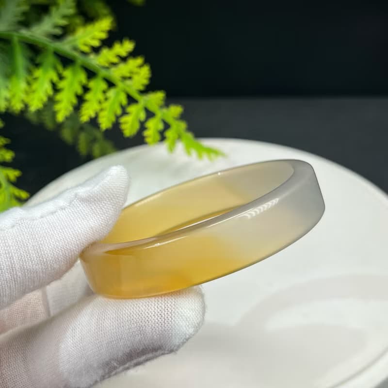 高品質 漸變香檳金瑪瑙手鐲 50MM 高冰玻璃體方條起剛 招財繁榮
