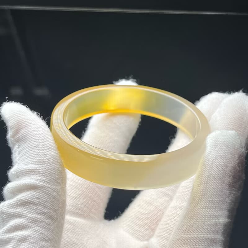 高品質 漸變香檳金瑪瑙手鐲 50MM 高冰玻璃體方條起剛 招財繁榮