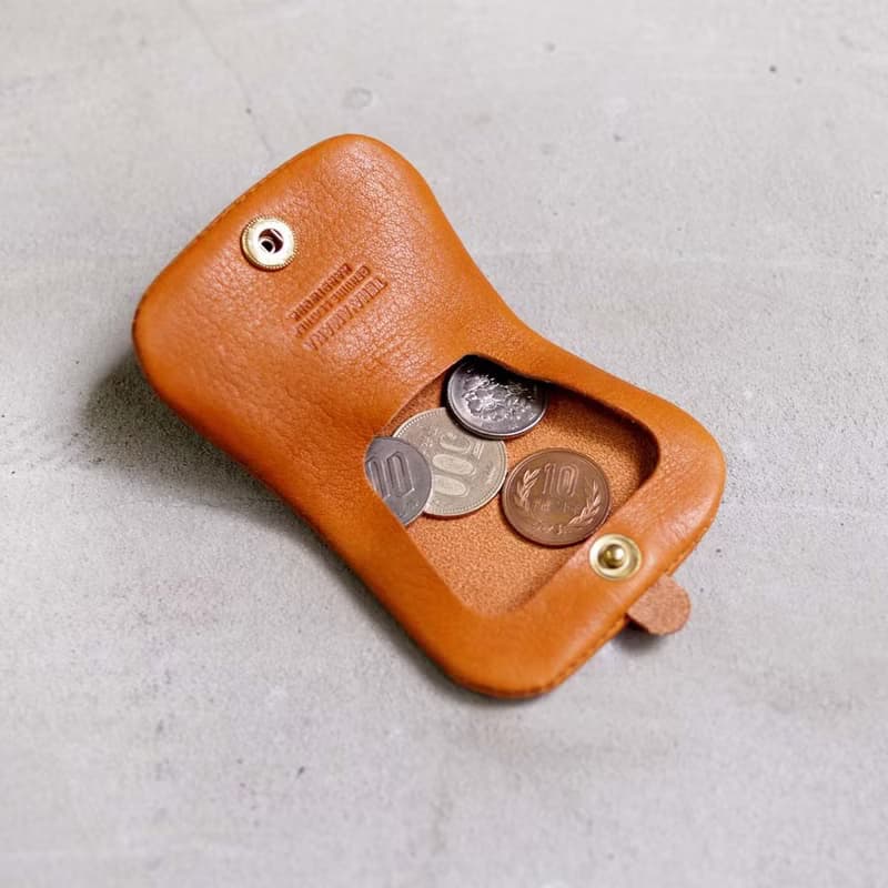 日本甜美 口袋型小巧牛皮 零錢包Made in Japan by Teha amana