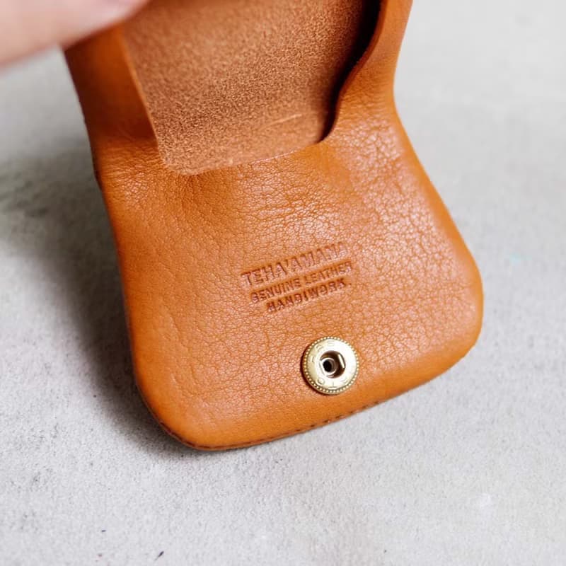 日本甜美 口袋型小巧牛皮 零錢包Made in Japan by Teha amana