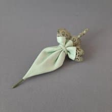 胸針 Green leather brooch for her Leather women's jewelry