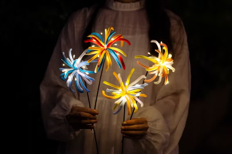 綻 仲夏花火 手作毛根許願煙花 聖誕節交換禮物 送緞帶