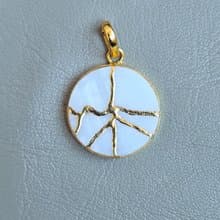 金繼蛋白石項鍊 22K鍍金銀飾 手工製作 日本珠寶