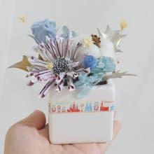 北歐紅藍白極簡永生盆花 結婚捧花永生乾燥花畢業謝師禮物生日畢